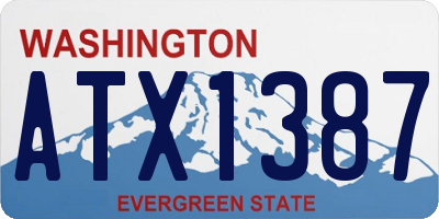 WA license plate ATX1387