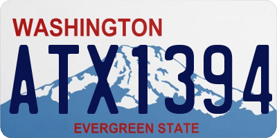 WA license plate ATX1394