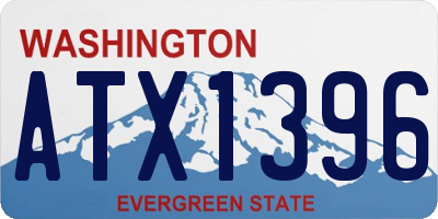 WA license plate ATX1396