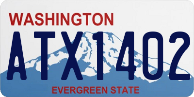 WA license plate ATX1402