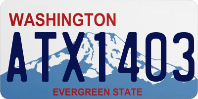 WA license plate ATX1403