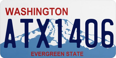 WA license plate ATX1406