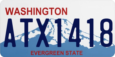 WA license plate ATX1418