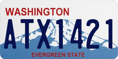 WA license plate ATX1421
