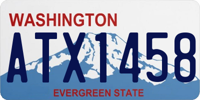 WA license plate ATX1458