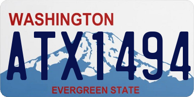 WA license plate ATX1494