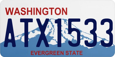 WA license plate ATX1533