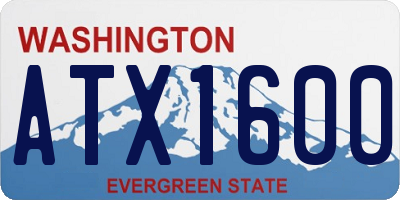 WA license plate ATX1600