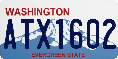 WA license plate ATX1602