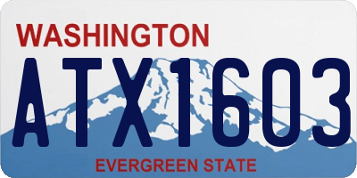WA license plate ATX1603
