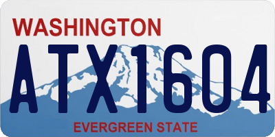 WA license plate ATX1604