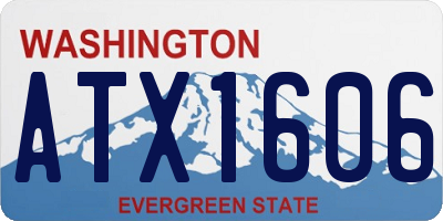 WA license plate ATX1606