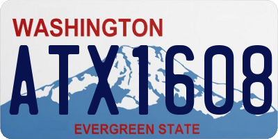 WA license plate ATX1608