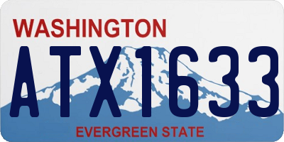 WA license plate ATX1633