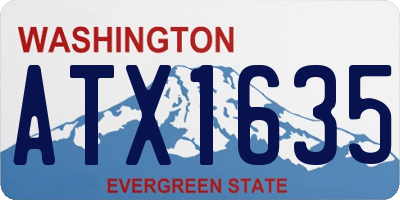 WA license plate ATX1635