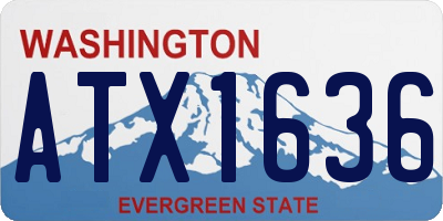 WA license plate ATX1636