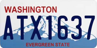 WA license plate ATX1637