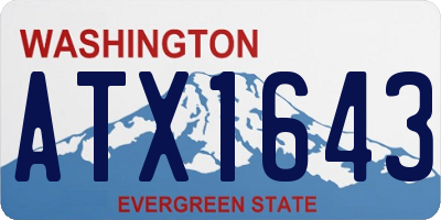 WA license plate ATX1643