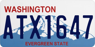 WA license plate ATX1647