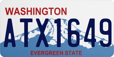 WA license plate ATX1649