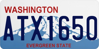 WA license plate ATX1650
