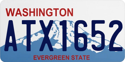 WA license plate ATX1652