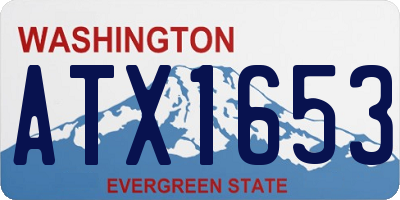 WA license plate ATX1653