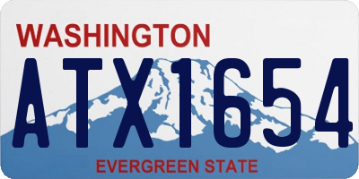 WA license plate ATX1654