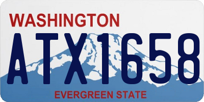 WA license plate ATX1658