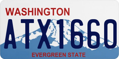 WA license plate ATX1660
