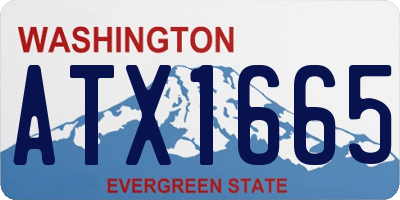 WA license plate ATX1665