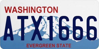 WA license plate ATX1666