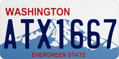 WA license plate ATX1667