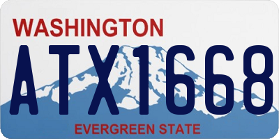 WA license plate ATX1668