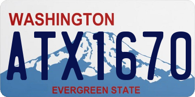 WA license plate ATX1670