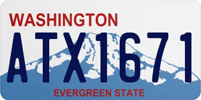 WA license plate ATX1671