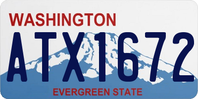 WA license plate ATX1672