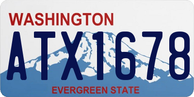 WA license plate ATX1678