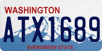WA license plate ATX1689