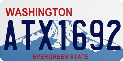 WA license plate ATX1692