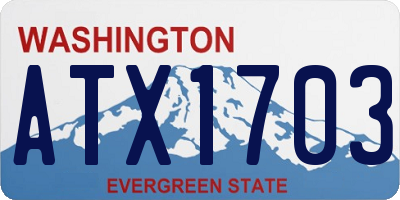 WA license plate ATX1703