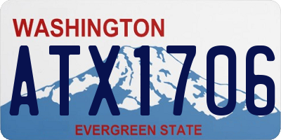 WA license plate ATX1706