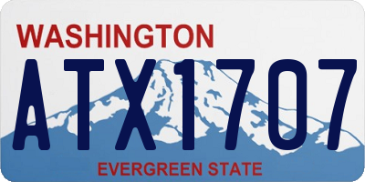 WA license plate ATX1707