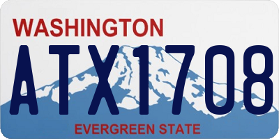 WA license plate ATX1708