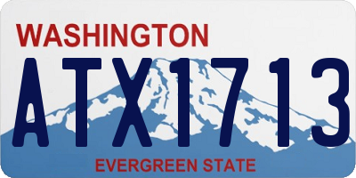 WA license plate ATX1713