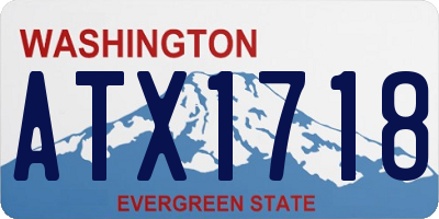 WA license plate ATX1718