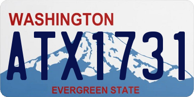 WA license plate ATX1731
