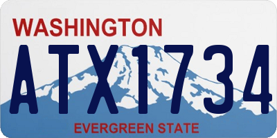 WA license plate ATX1734