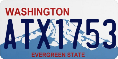 WA license plate ATX1753