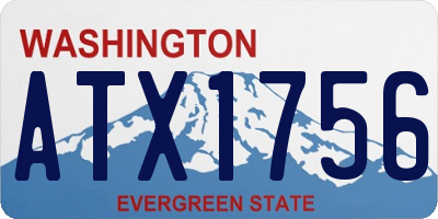 WA license plate ATX1756